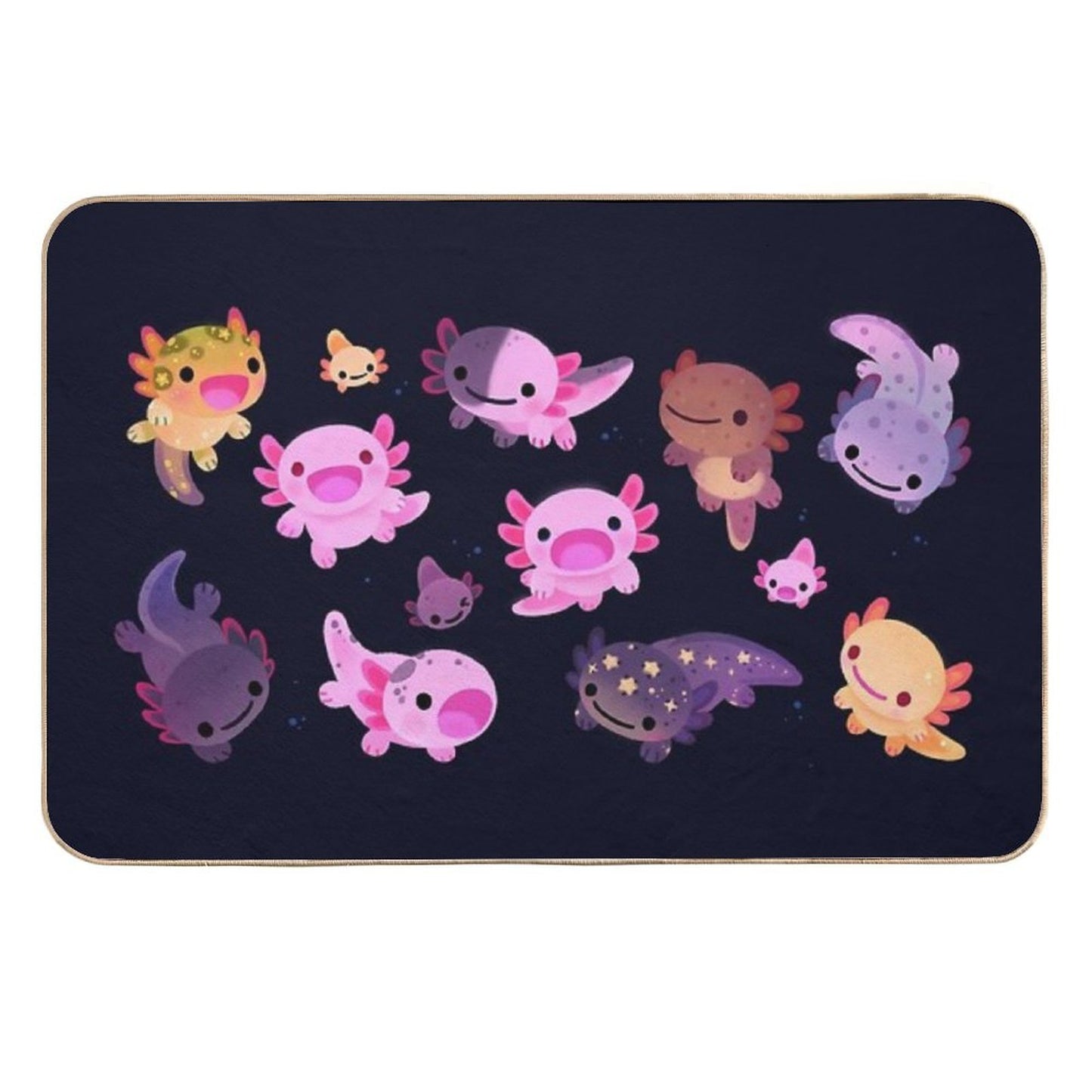 Happy Axolotl High-Traffic Bath Mat