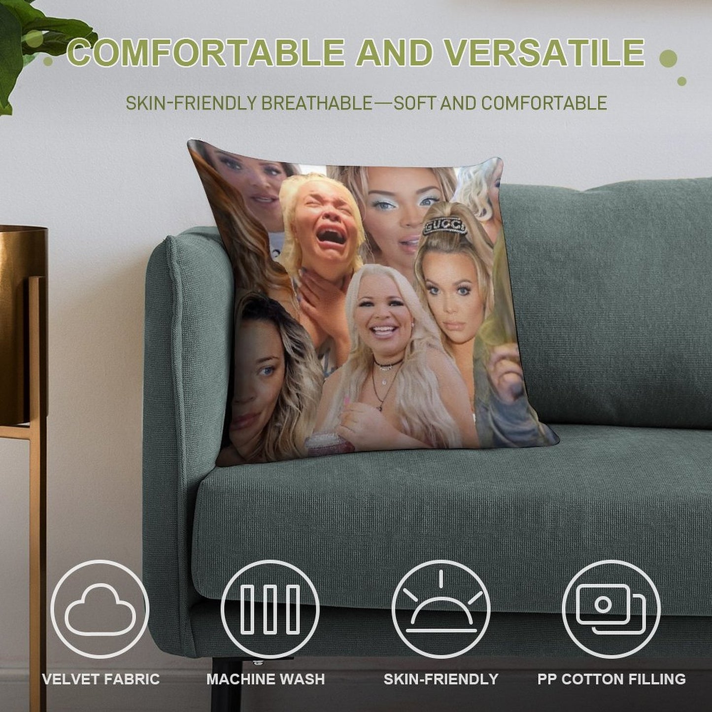 Trisha Paytas Soft Decorative Cover Throw Pillow