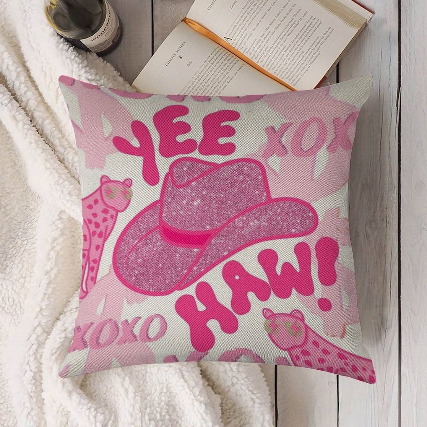 YEEHAW! Linen Throw Pillow Cover
