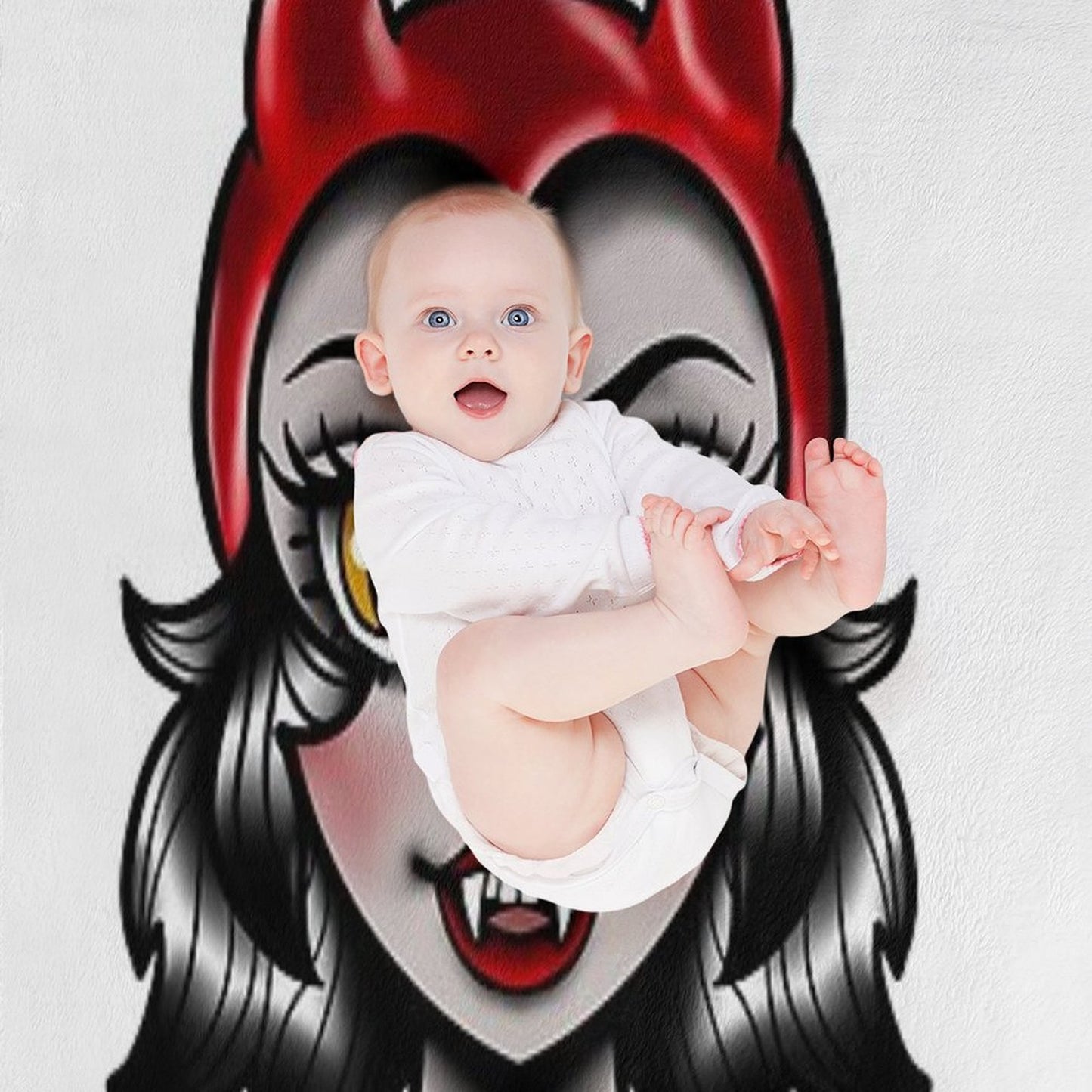 American Traditional Devil Lady Throw Blanket