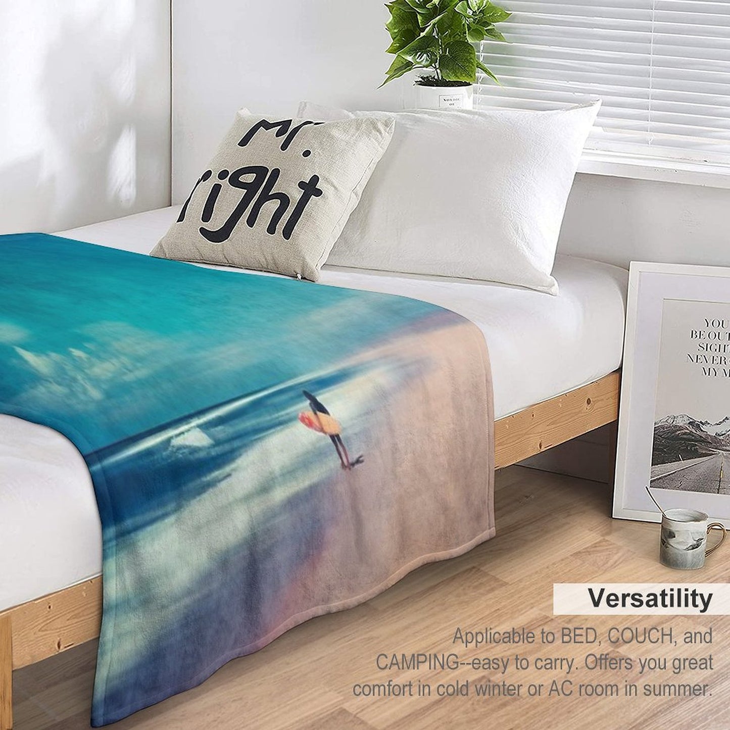 Summer Days - Going Surfing Throw Blanket