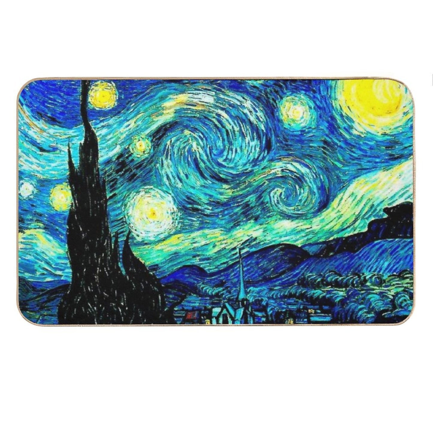 STARRY NIGHT Vincent Van Gogh Famous Painting Print Bath Mat