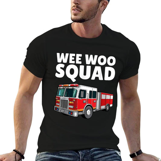Funny Firefighter Art For Men Women Kids Fire Truck Fireman T-Shirt