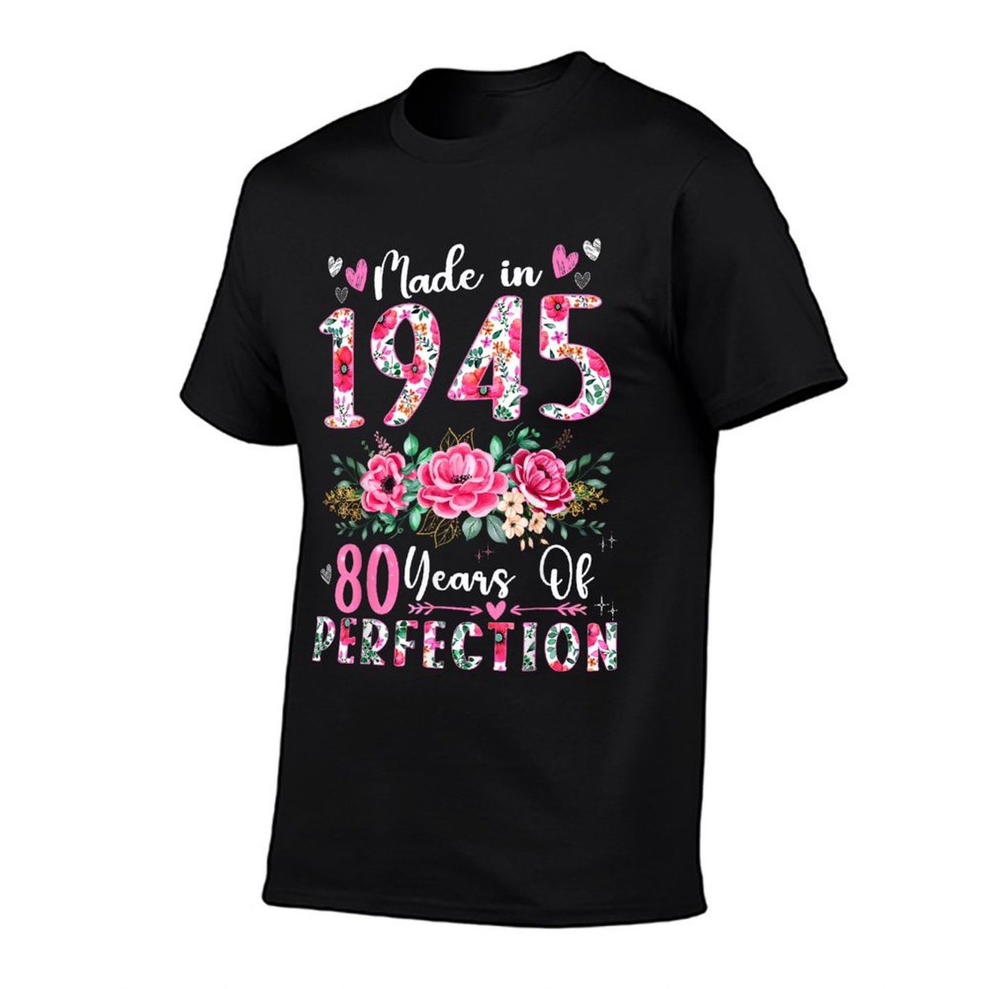 80 Year Old Made In 1945 Floral 80th Birthday Women T-Shirt