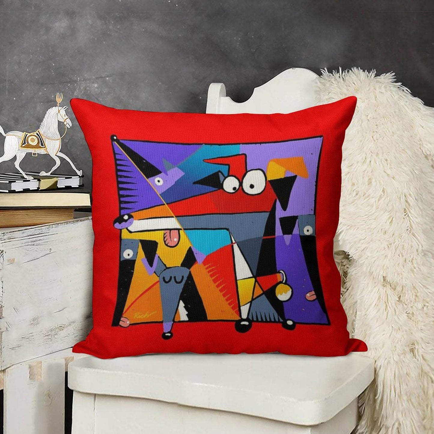 Derpism Linen Throw Pillow Cover