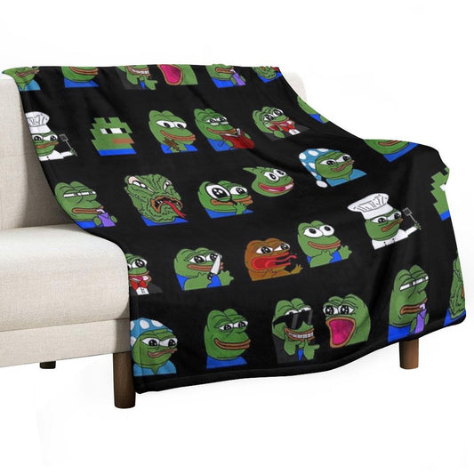 Pepe Peepo Variety Set (16 Pepes Edition) Throw Blanket