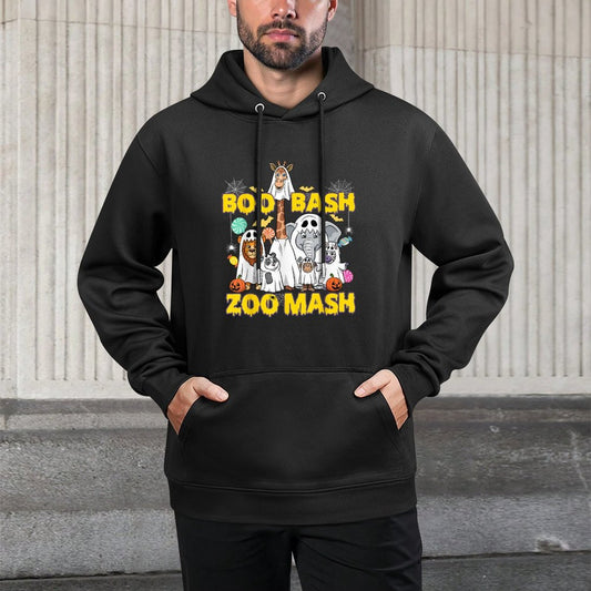 Boo Bash Zoo Mash Halloween Animals Kangaroo Pocket Hoodie