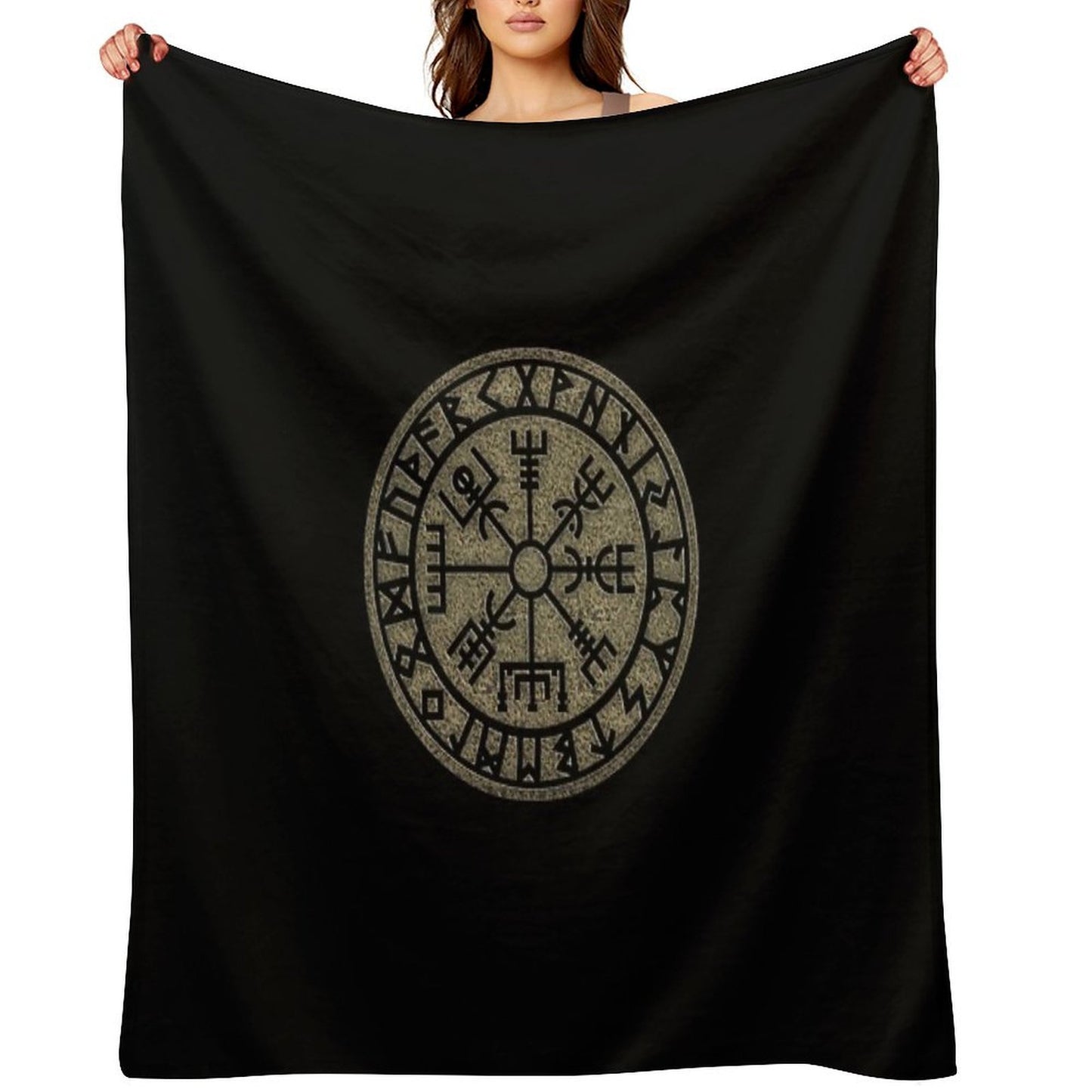 Vegvisir, Viking Compass, Norse, Symbol, Protection, Nordic, Vikings Throw Blanket