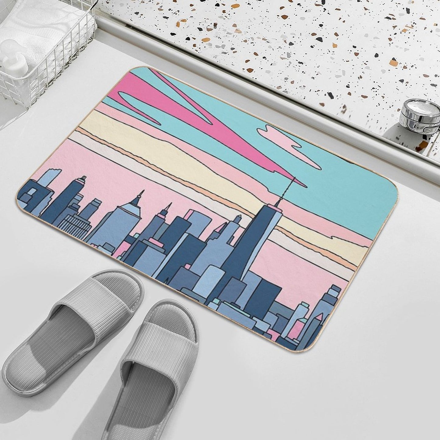 City Sunset by Elebea Long-Lasting Bath Mat