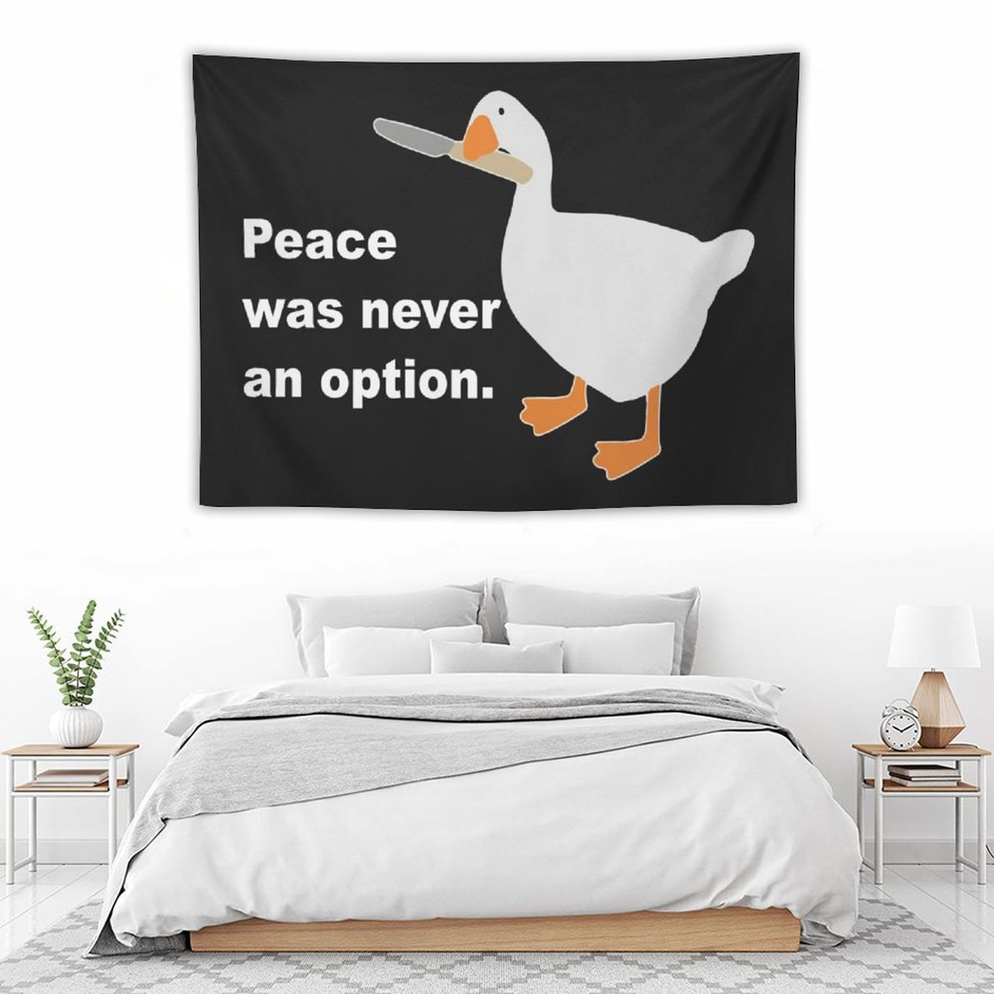 Peace Was Never An Option Goose Duck Tapestry
