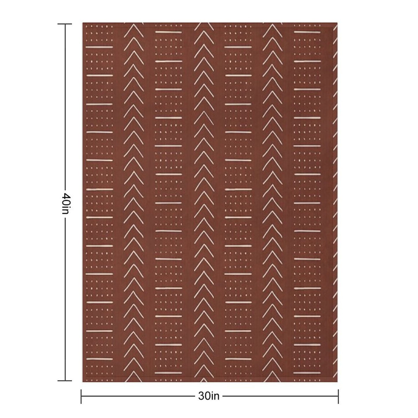 Rust Mud Cloth 1 Throw Blanket