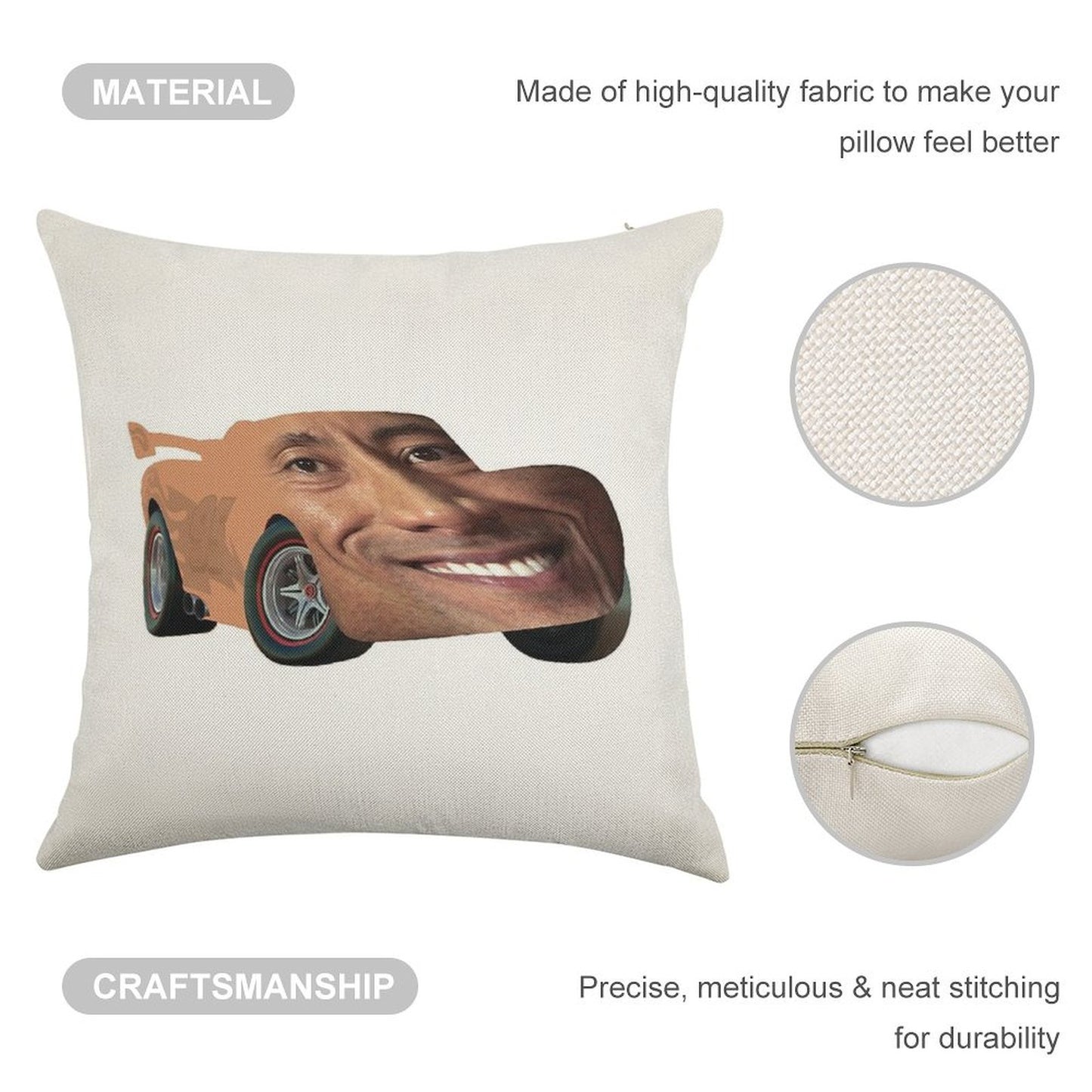 Lightning The Rock McQueen Linen Throw Pillow Cover