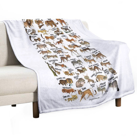 Wild Cats of The World Throw Blanket
