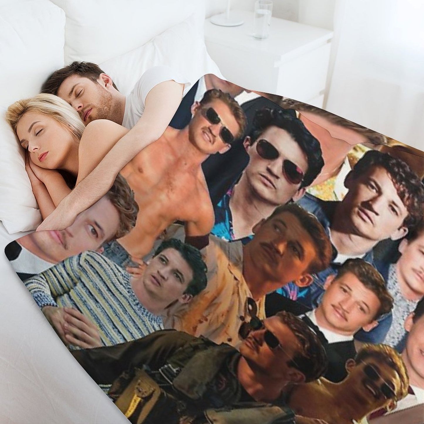 Miles Teller Photo Collage Throw Blanket