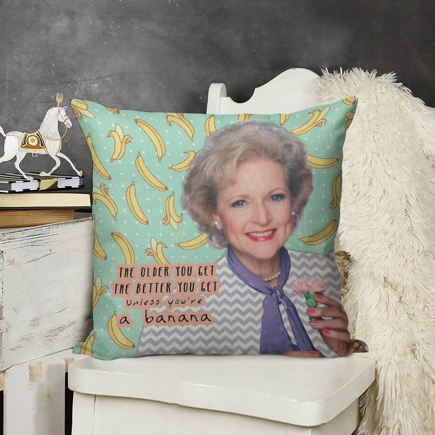 Rose Nylund 2 Linen Throw Pillow Cover