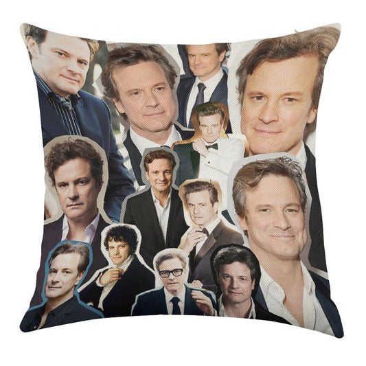 Colin Firth Linen Throw Pillow Cover