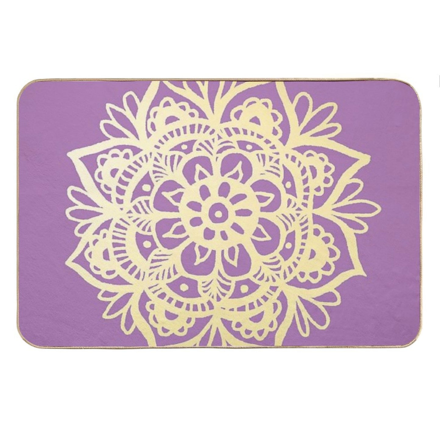 Purple And Gold Mandala Bath Mat