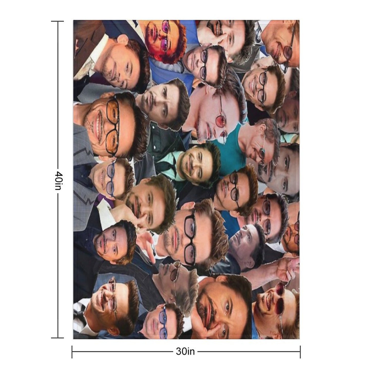 Robert Downey Jr. Photo Collage Throw Blanket