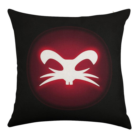 Right Click Esport — Bold Red Circle Logo Linen Throw Pillow Cover