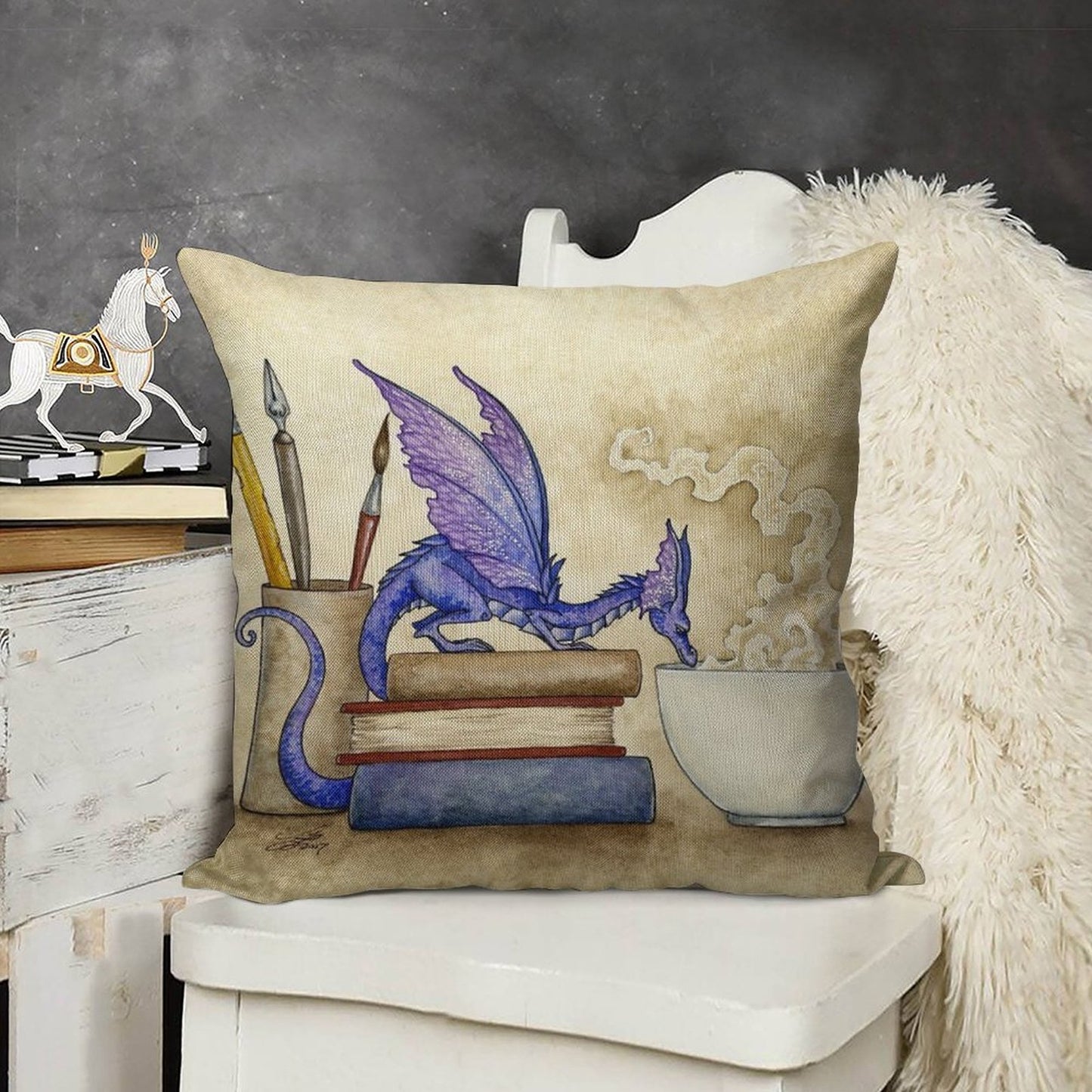 Whats In Here Linen Throw Pillow Cover