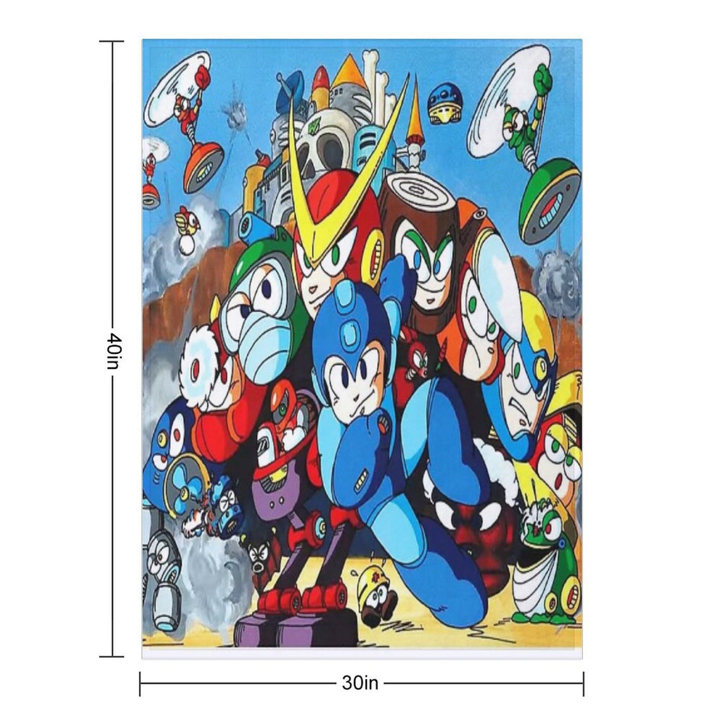 Mega Man 2 Art Throw Blanket