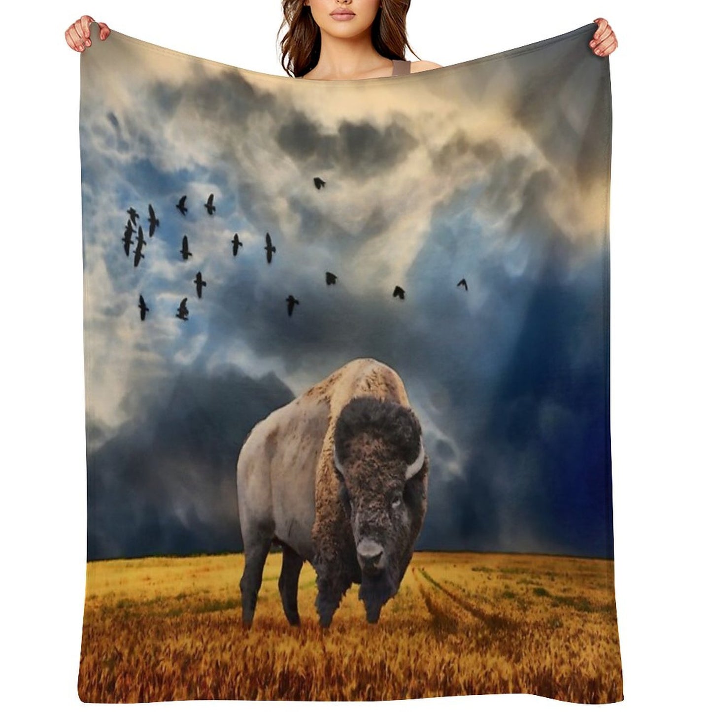 Buffalo On The Plains Throw Blanket