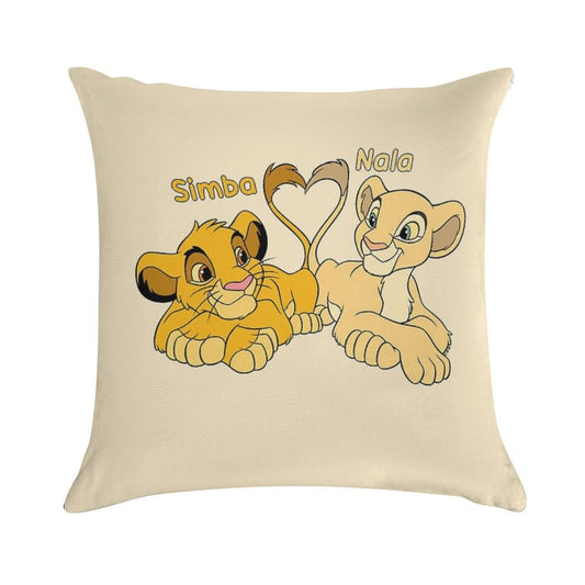 Simba And Nala - Cartoon Cubs Soft Decorative Cover Throw Pillow
