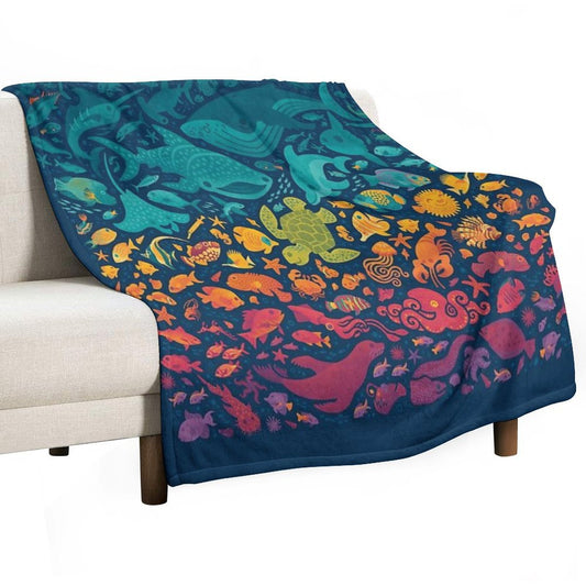 Aquatic Spectrum 2 Throw Blanket