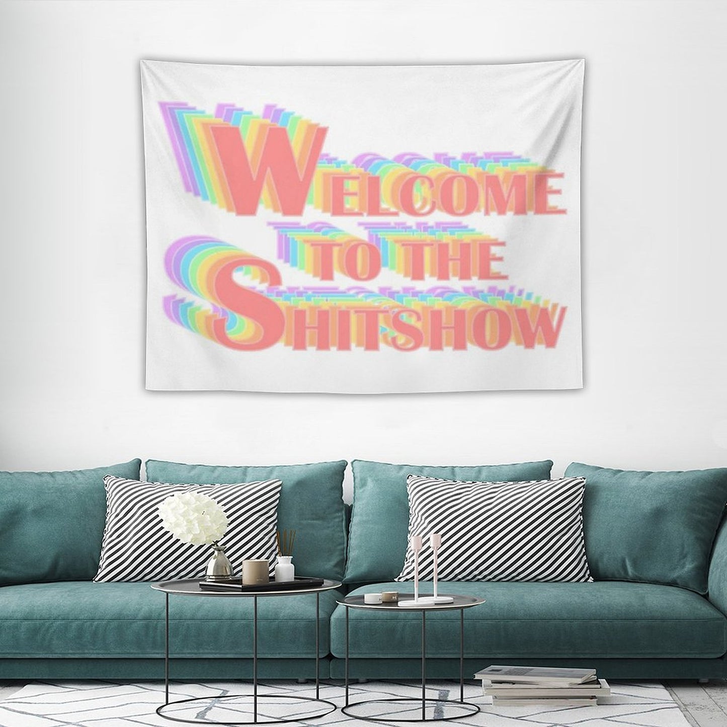 Welcome to The Shitshow Popart Text Tapestry