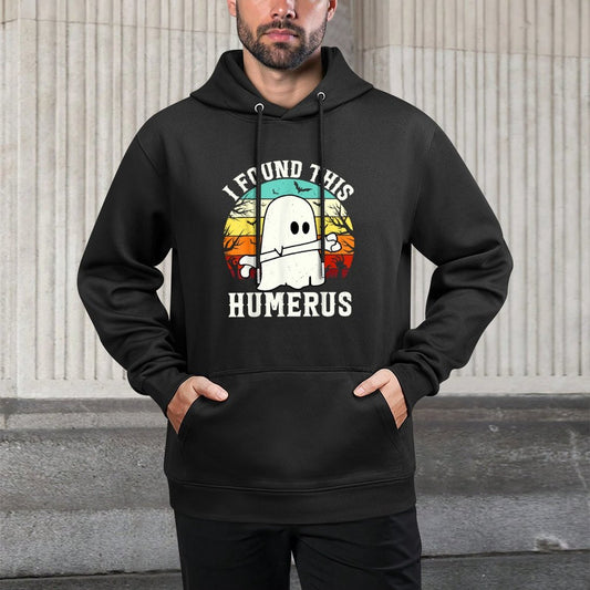 Funny Halloween I Found This Humerus Ghost Bone Halloween Relaxed Fit Hoodie