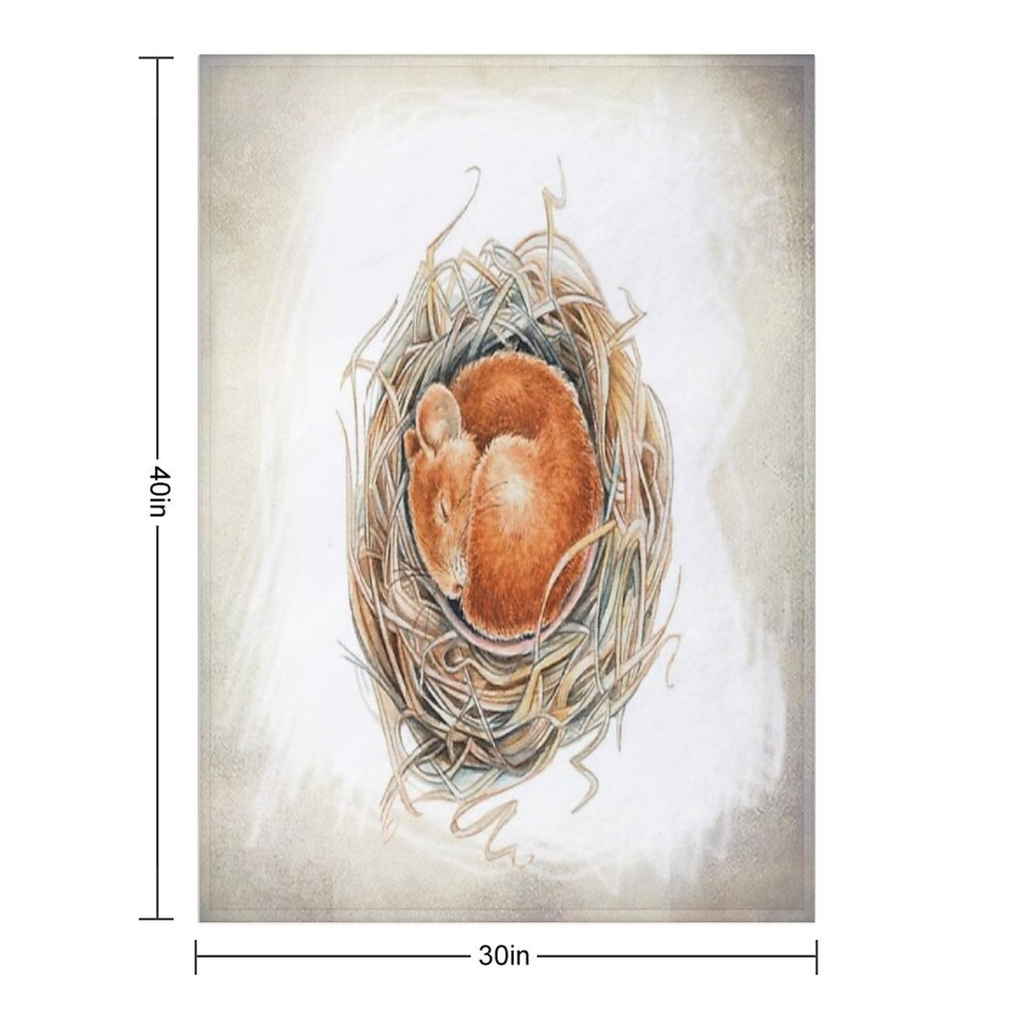 Mouse in The Nest Throw Blanket
