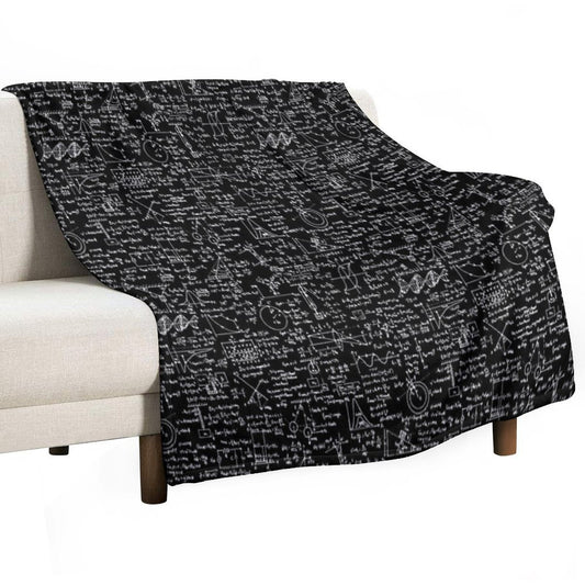Physics Equations Black Throw Blanket