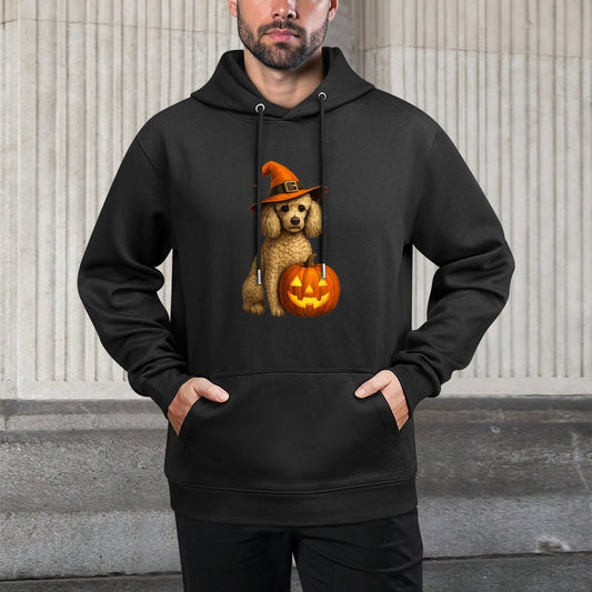 Poodle Halloween Pumpkin Witch Hat Dog Art Family Matching Durable Construction Hoodie