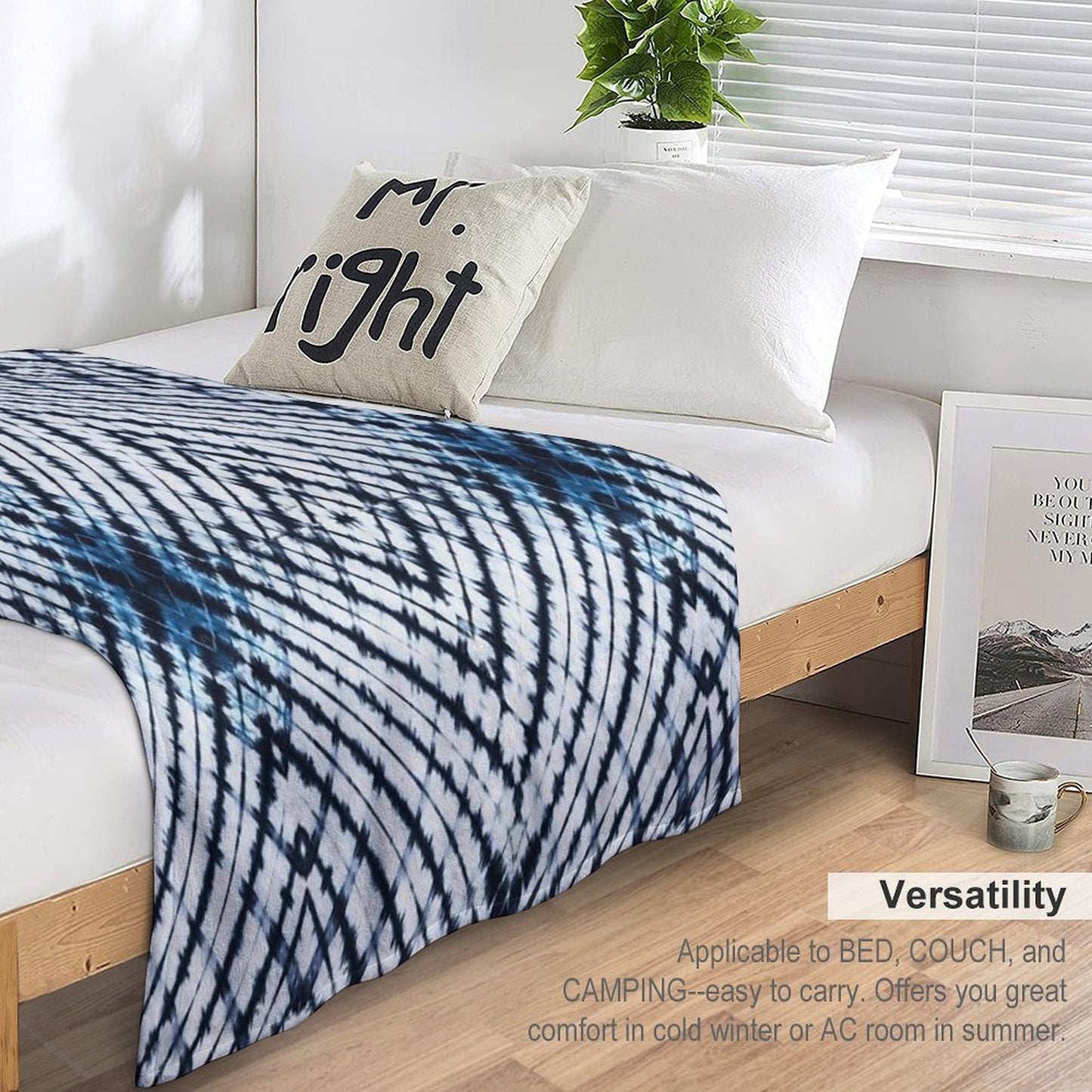 Diamonds Indigo Throw Blanket
