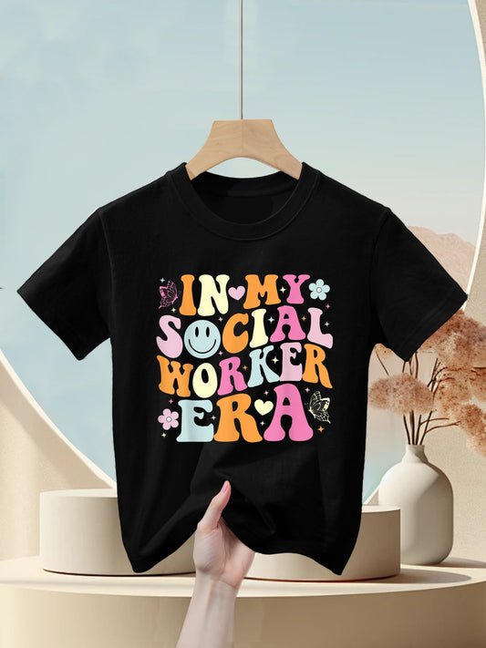 In My Social Worker Era Cute Social Worker Graduation MSW Kids T-Shirt