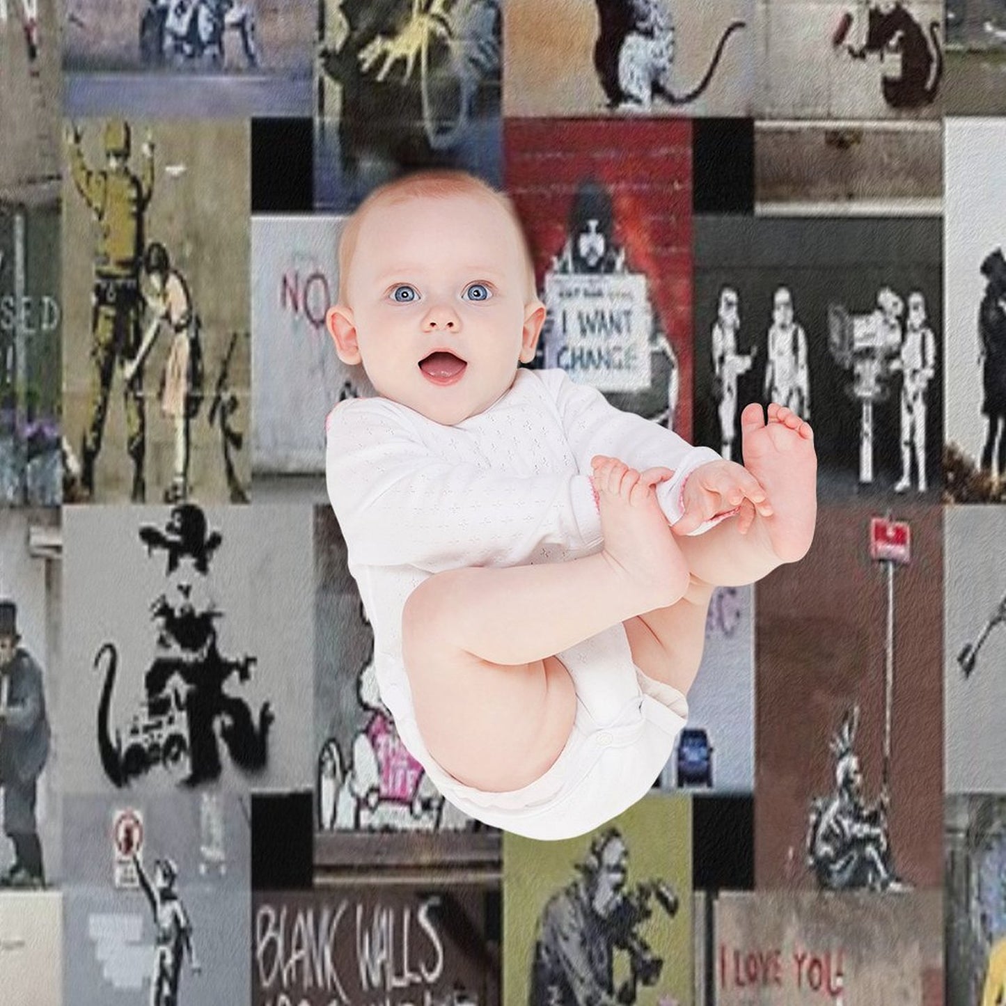 Banksy Throw Blanket