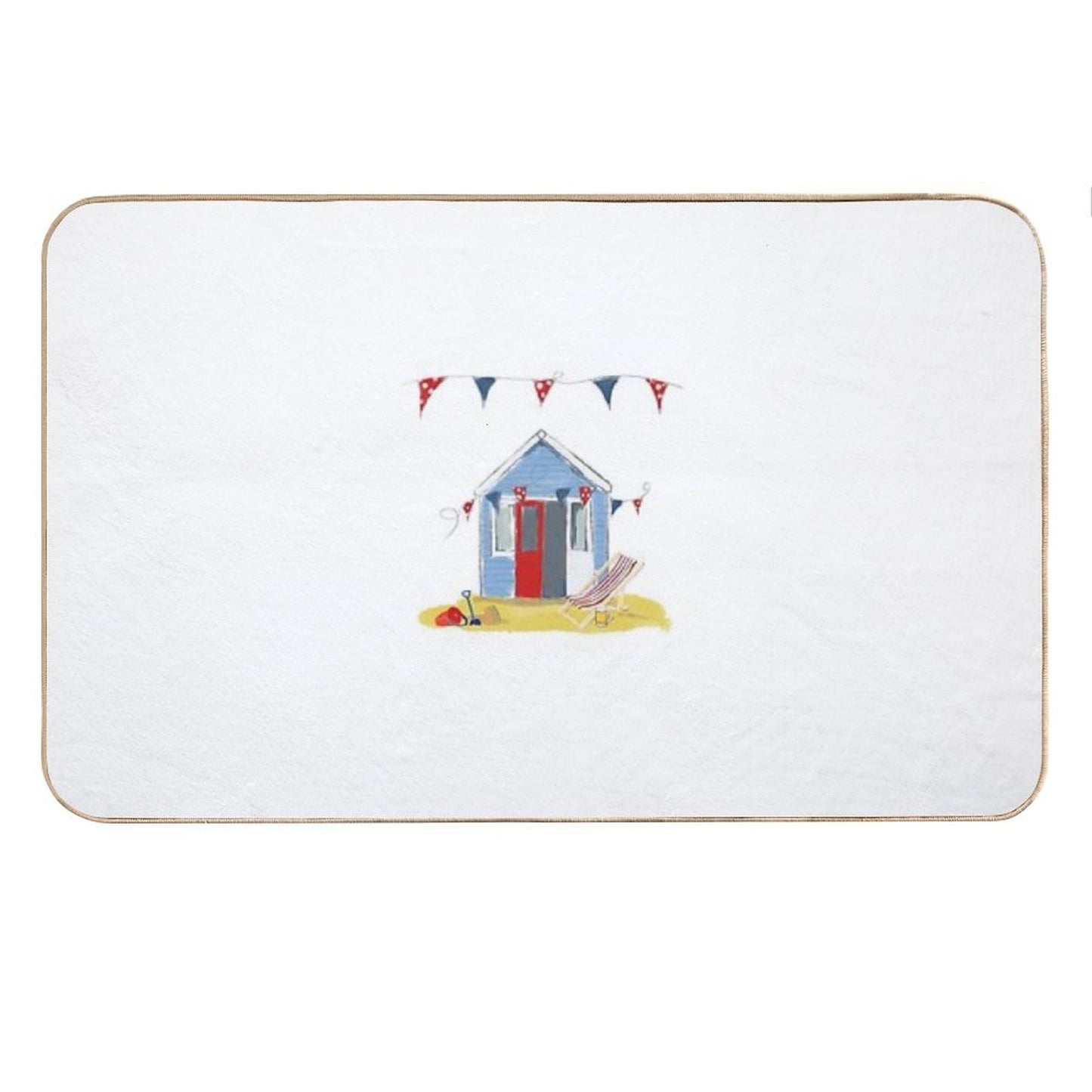 #Beach Hut Seaside Bath Mat