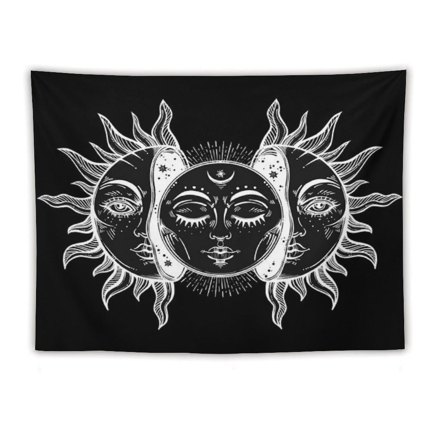Vintage Sun And Moon Solar Eclipse Tapestry