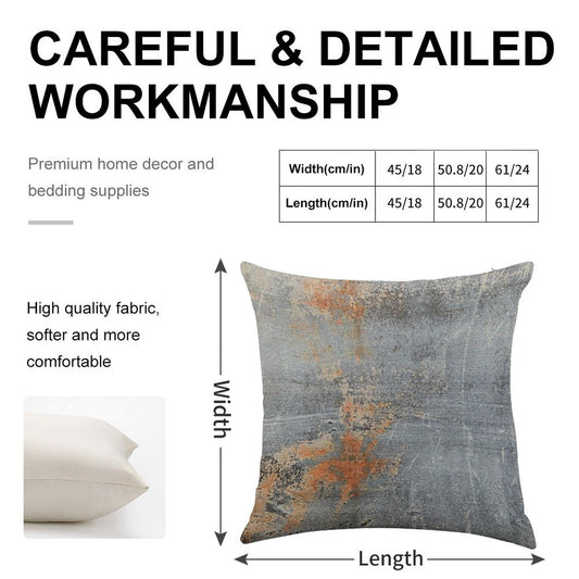 Burn Blue Rust - Alternative II Linen Throw Pillow Cover