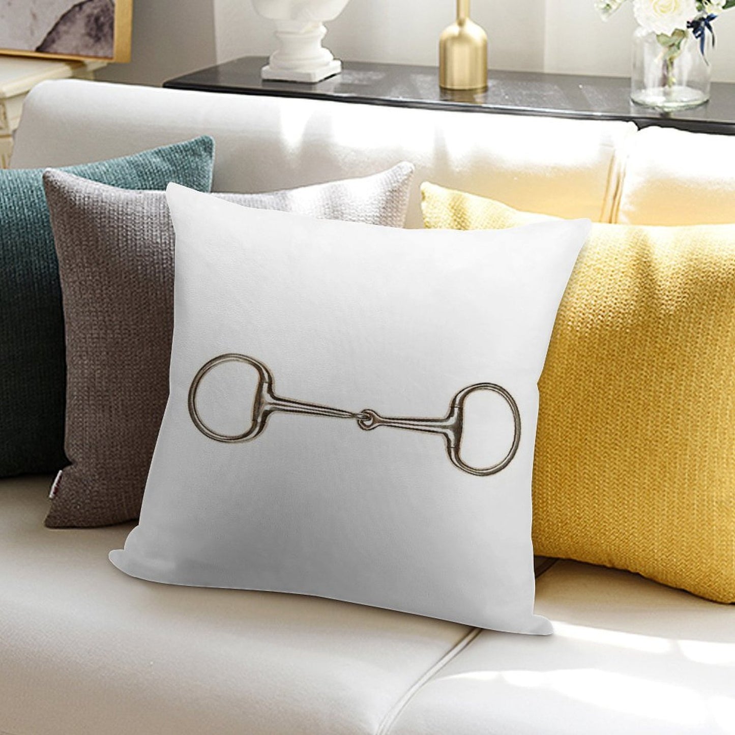 Snaffle Bit Soft Luxury Feel Throw Pillow