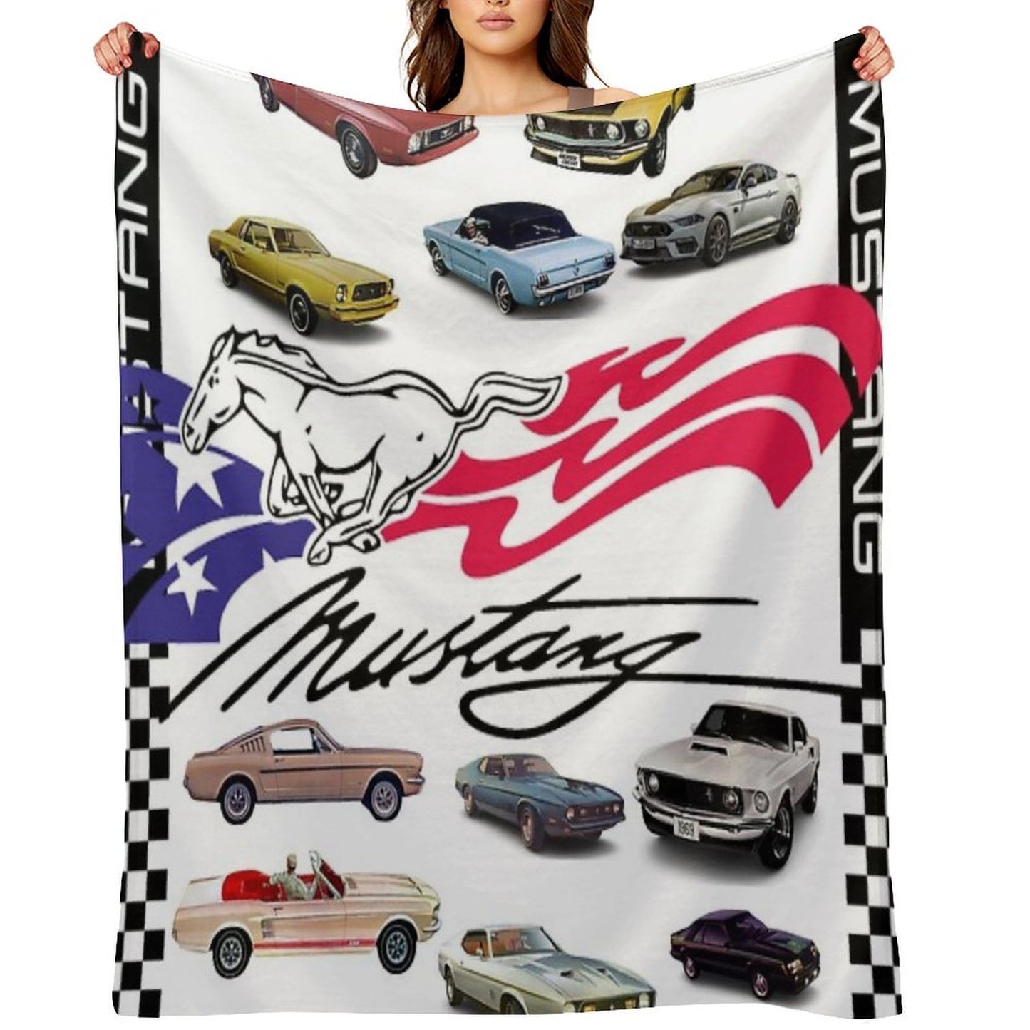 Ford Mustang Compilation Throw Blanket