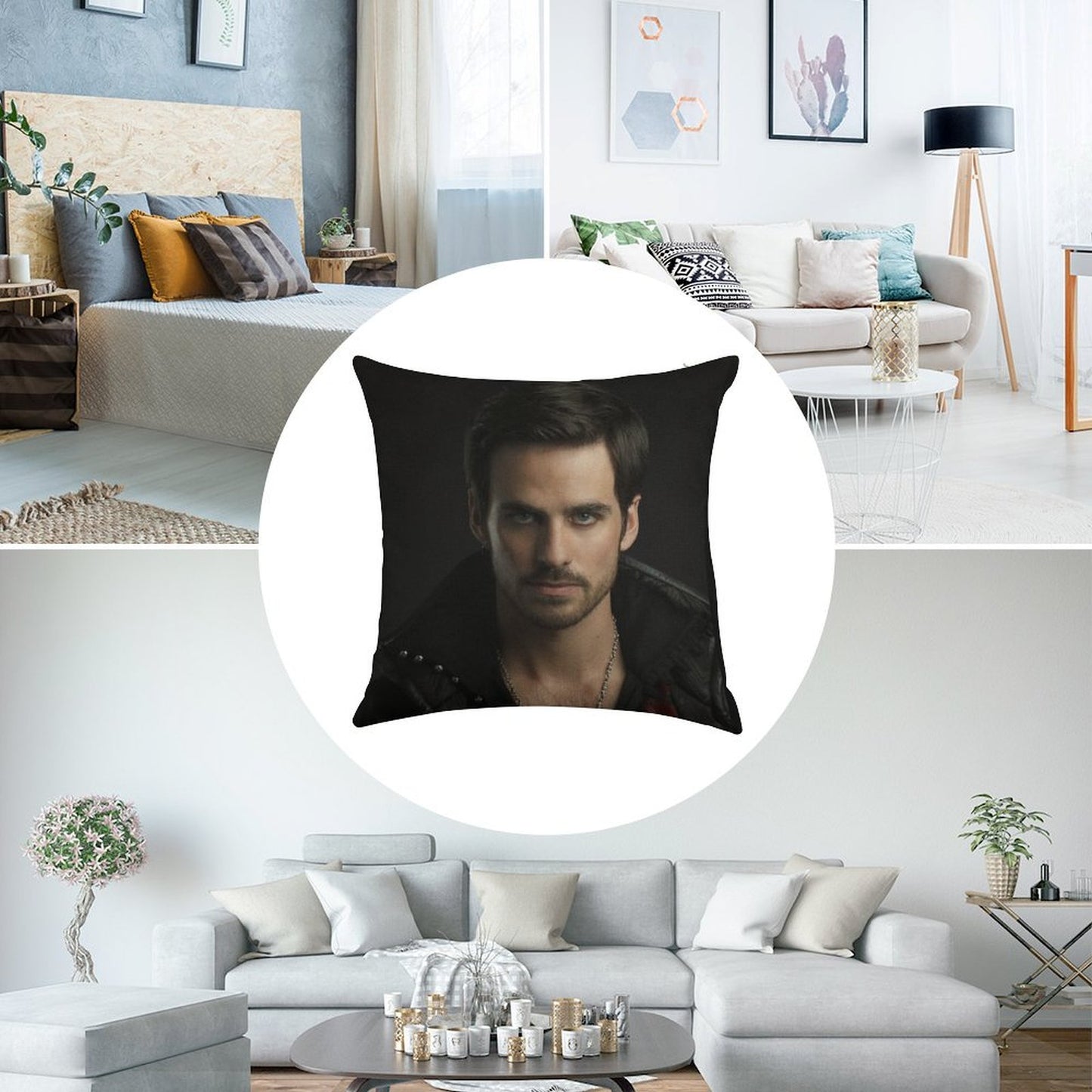 Colin O'Donoghue As Captain Hook Linen Throw Pillow Cover