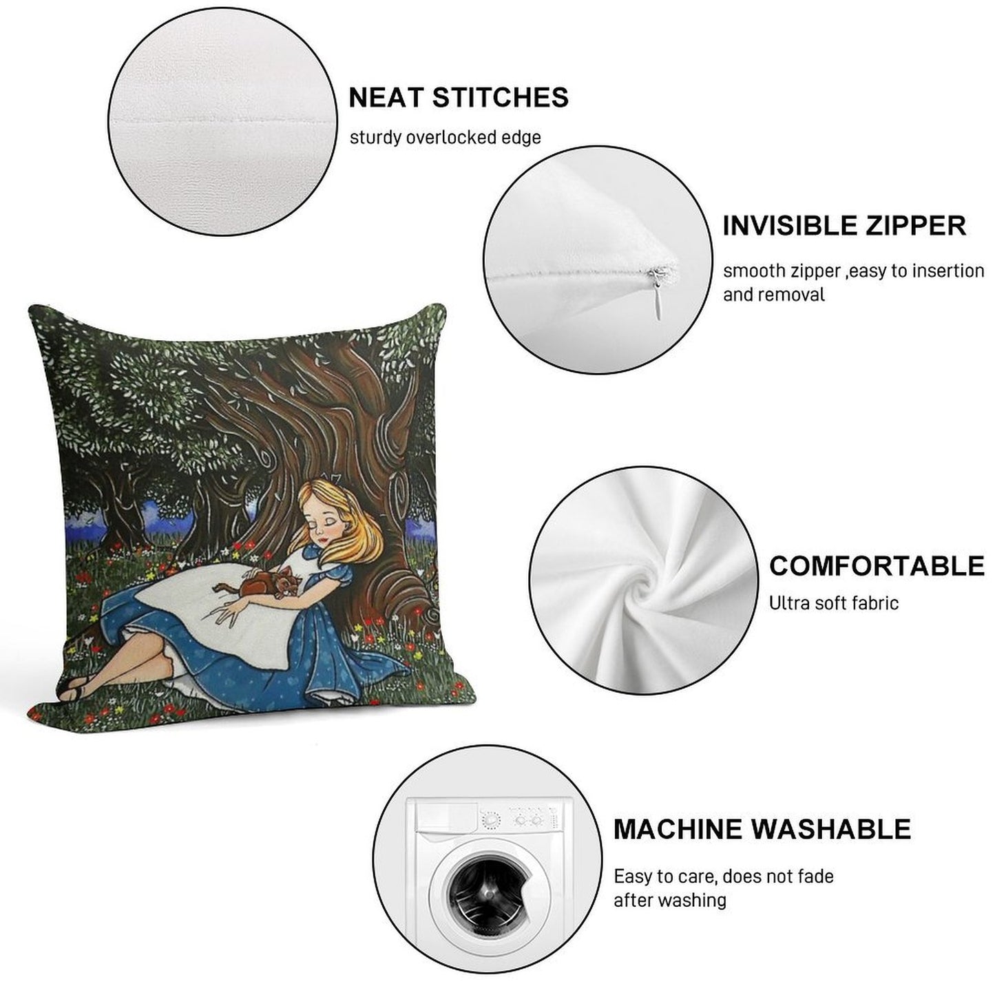 - Alice #2 - Soft Easy Maintenance Throw Pillow