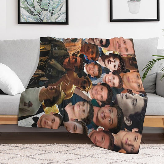 Miles Teller Photo Collage Throw Blanket