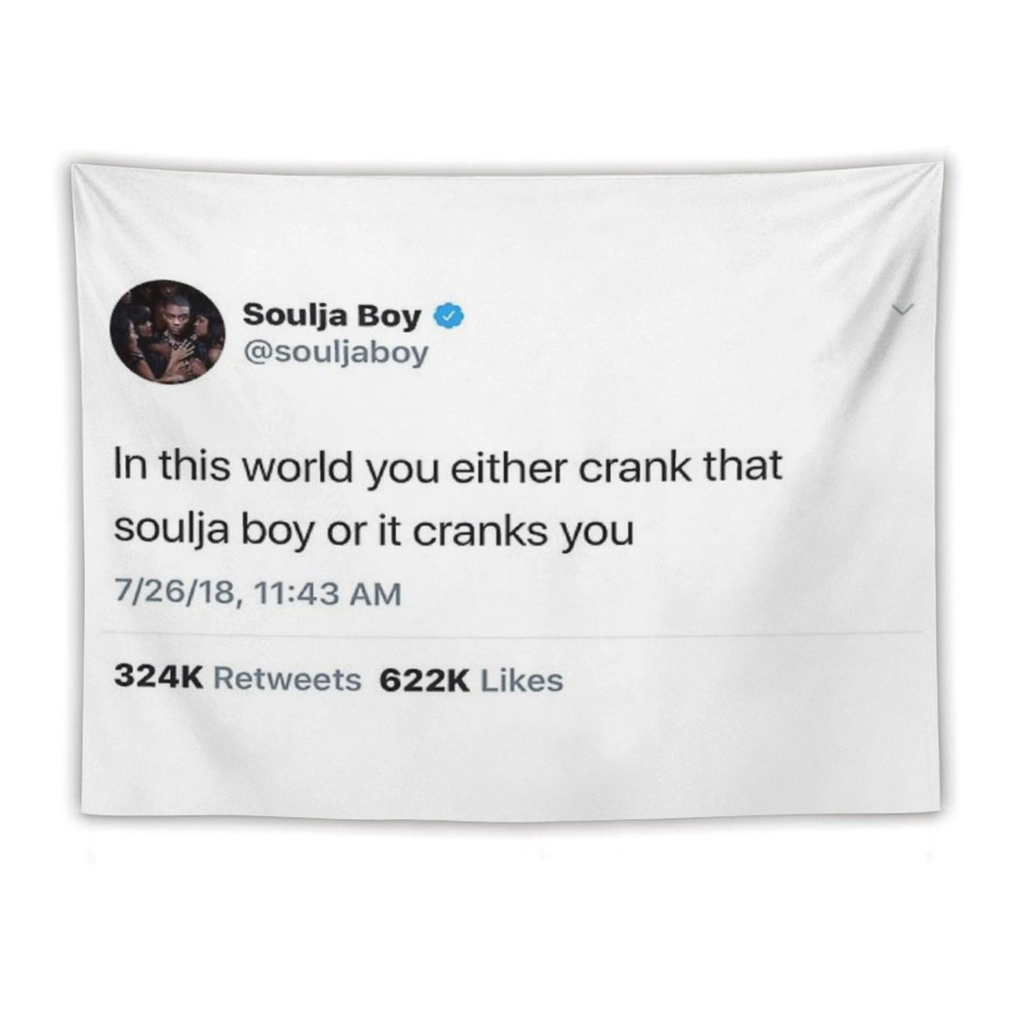Soulja Boy Tweet Tapestry