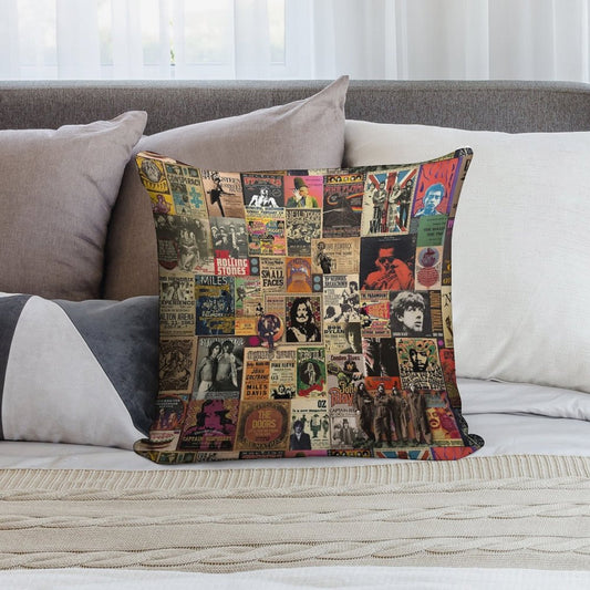 Rock N' Roll Stories Soft Hidden Zipper Throw Pillow