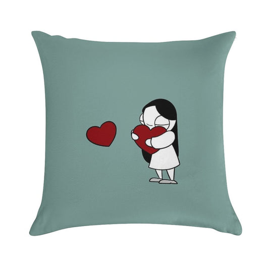Catana Hearts Soft Skin-Friendly Throw Pillow