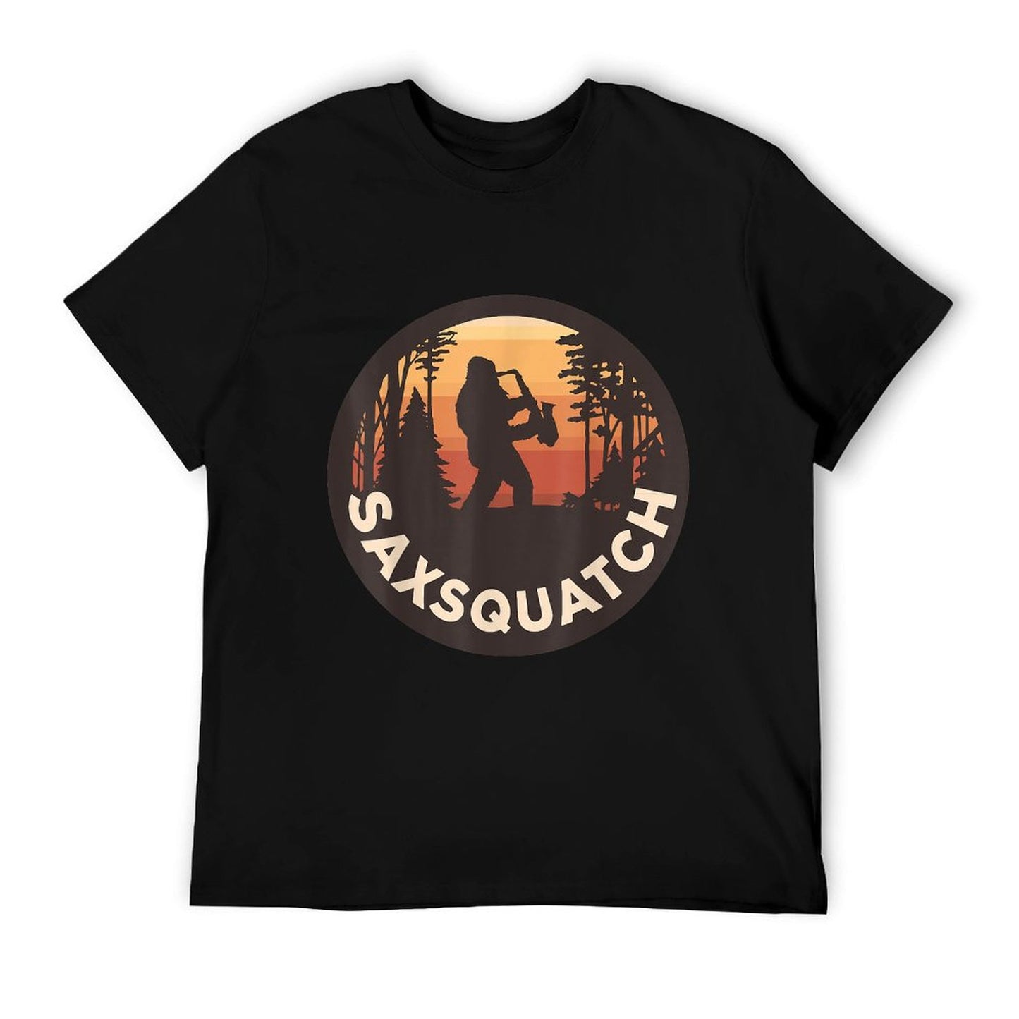 Retro Vintage Sax-Squatch Yeti Bigfoot Playing Saxophone T-Shirt