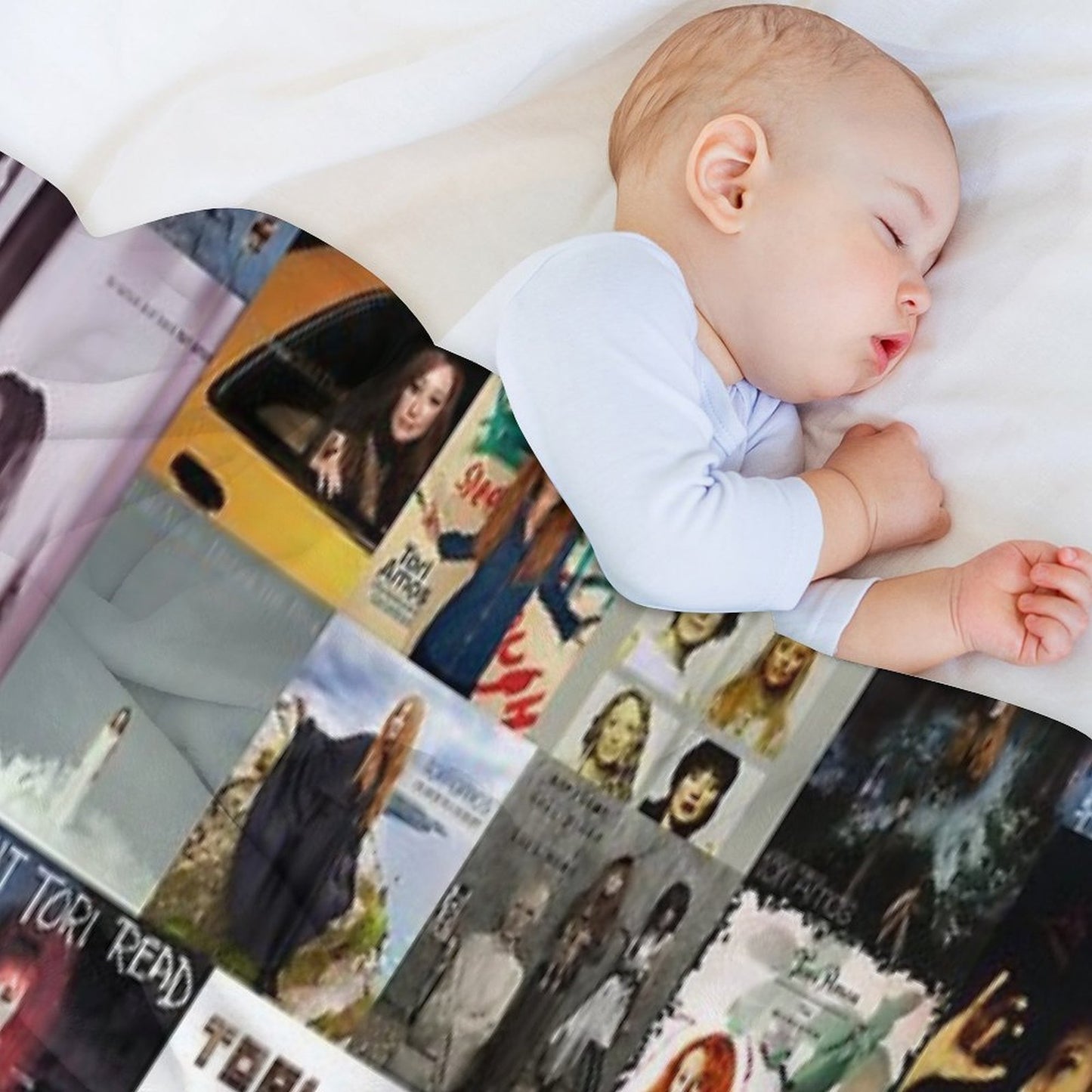 Tori Amos Album Records Collage Collection Print Throw Blanket