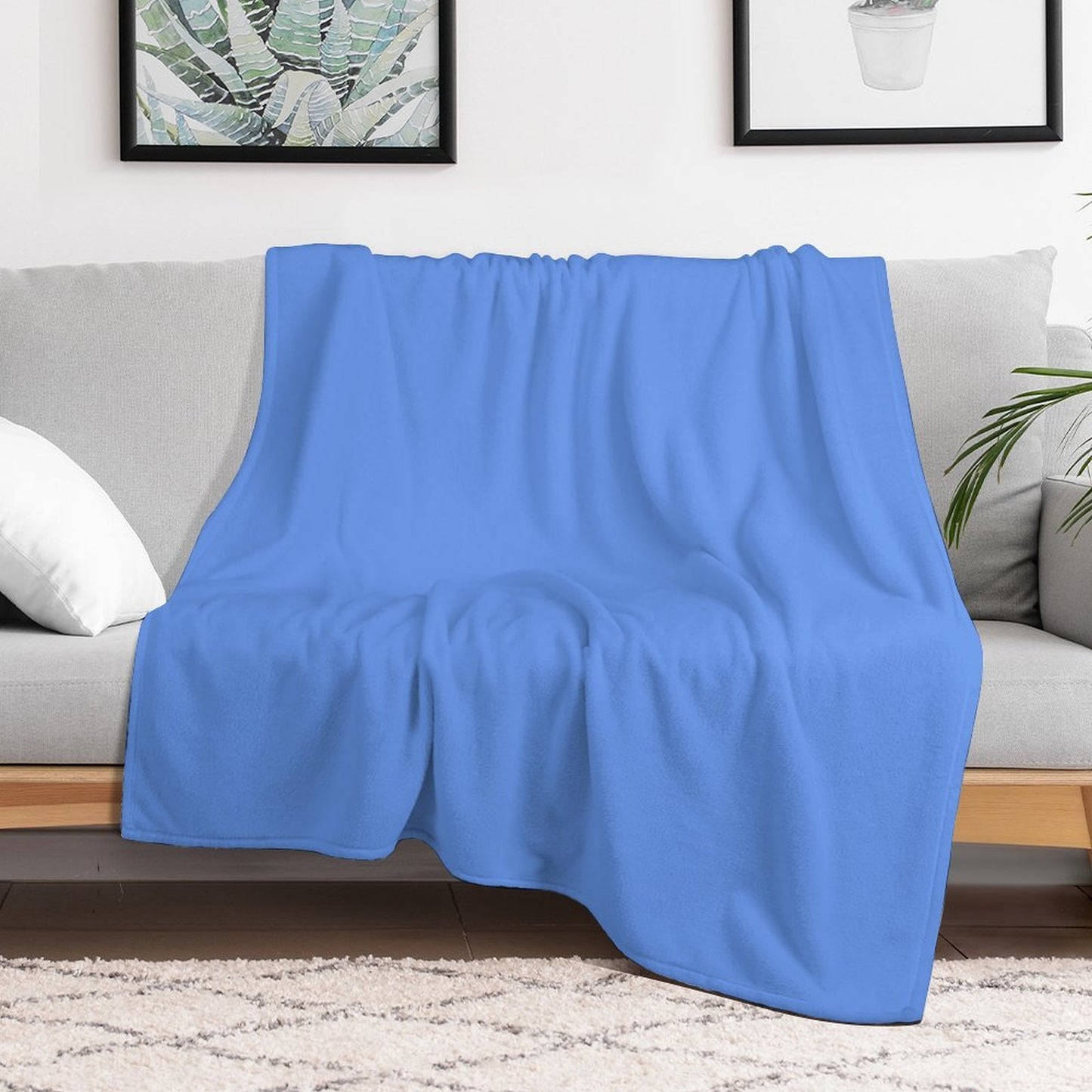 Cornflower Blue Throw Blanket
